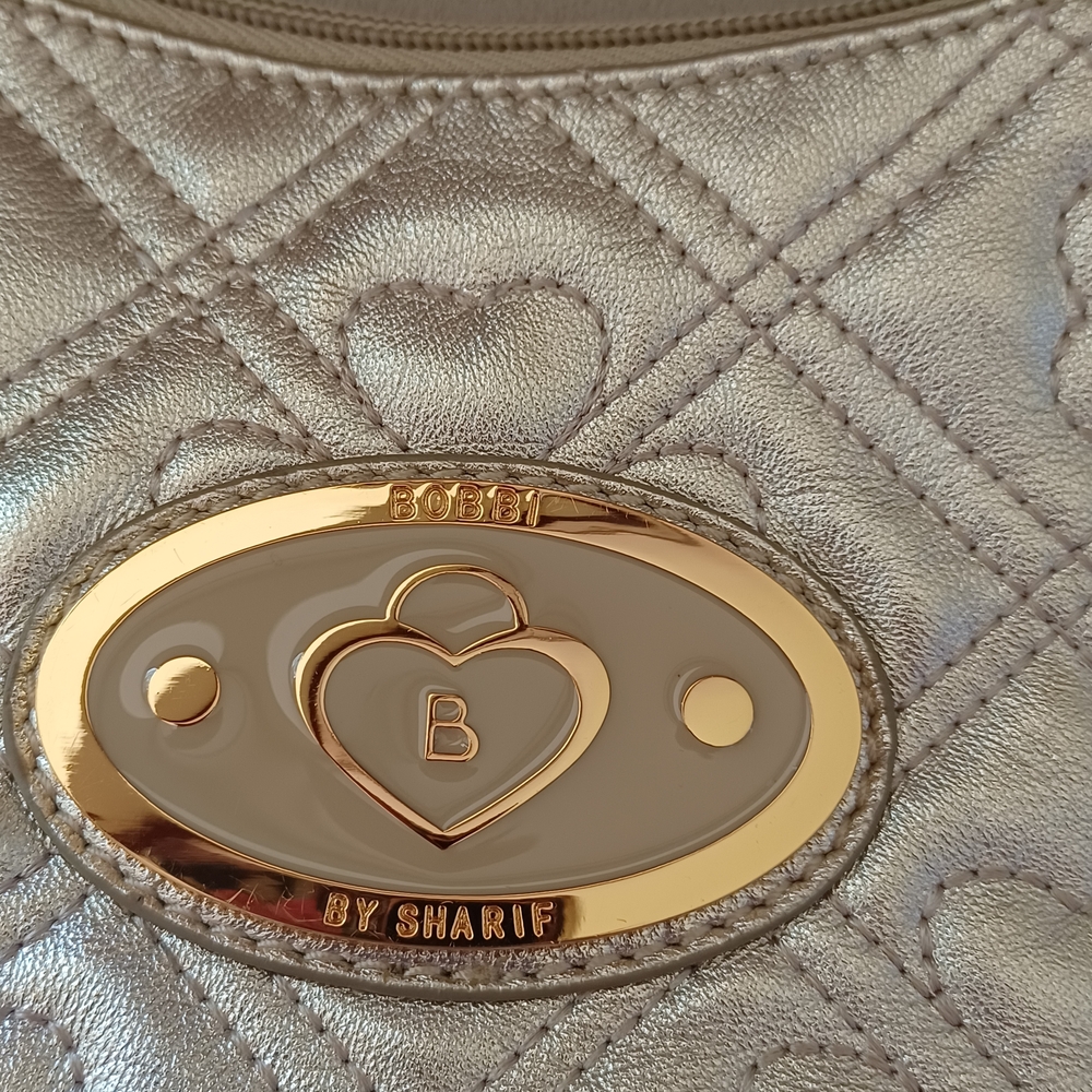 Bobby By Sharif Champagne Gold Quilted Shoulder Bag 25 Anniversary - Picture 5 of 8